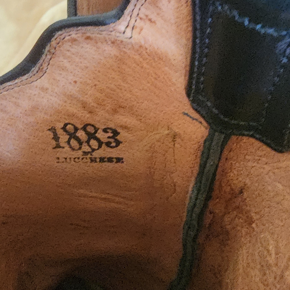 Lucchese Black Leather Cowboy Boots - Picture 4 of 7